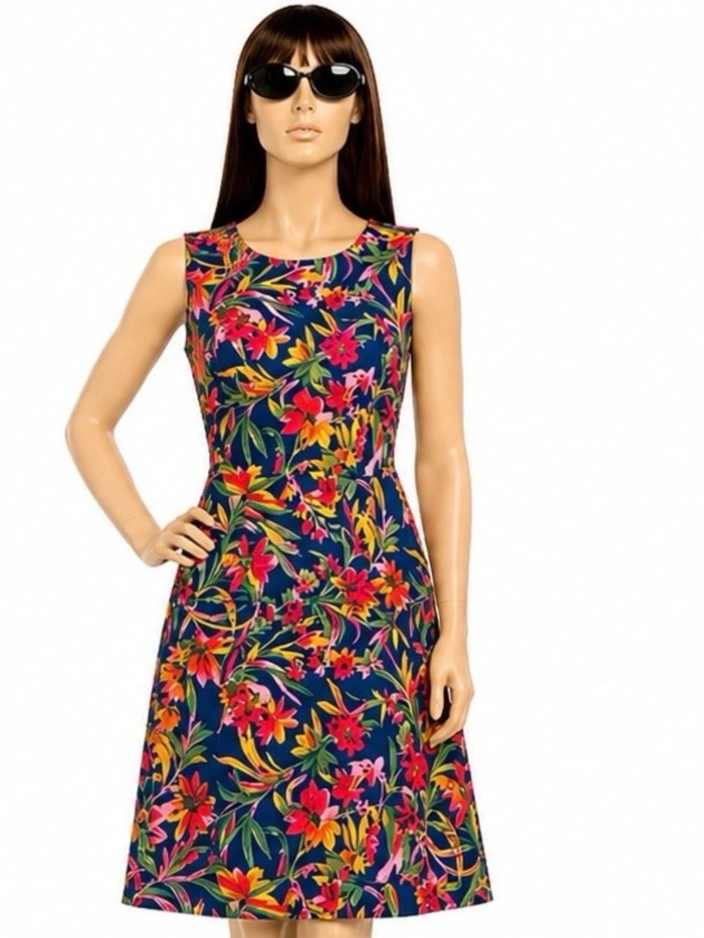 J.Crew Tropical Floral Shift Dress Sleeveless Multicolor Size 12 Resort Coastal